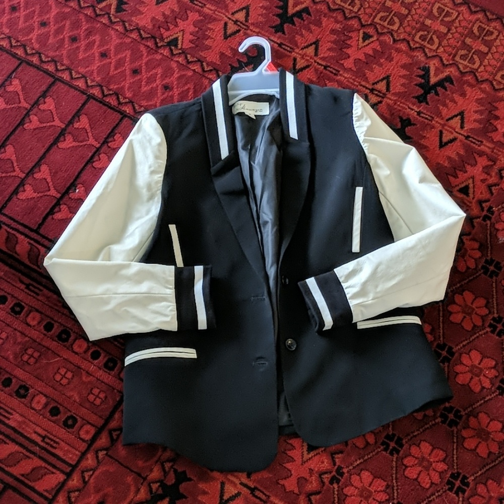 Vegan Leather Varsity Blazer